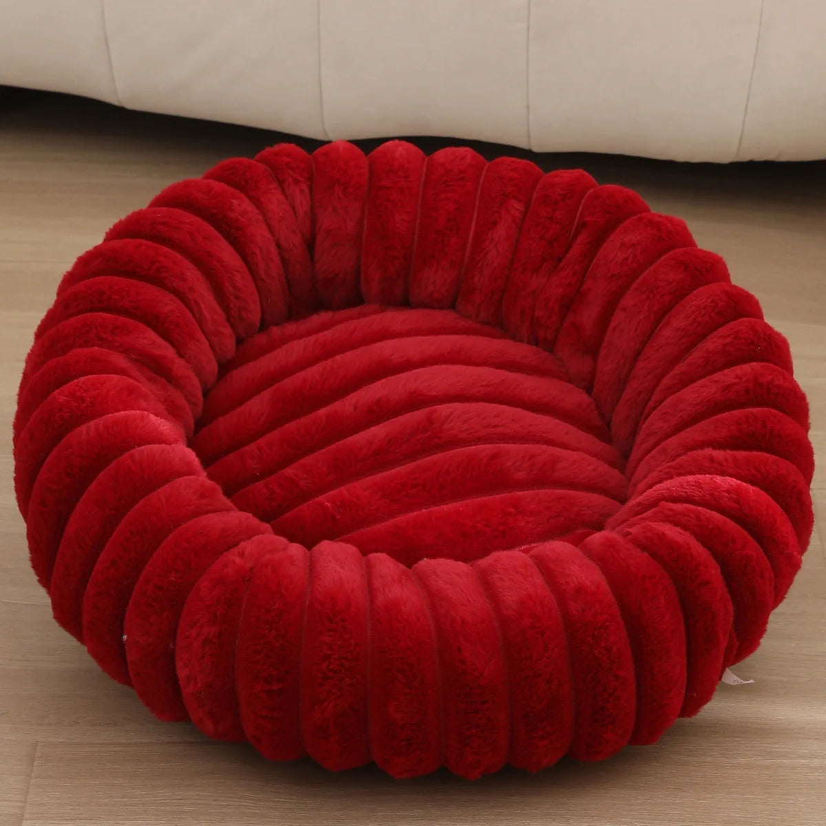 40-70cm Round Pet Bed for Dog Bed Super Soft Cat Bed Long Plush Dog House for Medium Dog House Winter Warm Sleeping